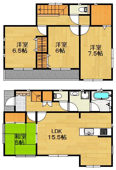 Floor plan. 16.6 million yen, 4LDK+S, Land area 151.38 sq m , Building area 95.58 sq m