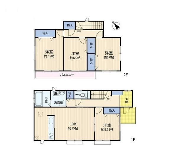 Floor plan. 24,800,000 yen, 4LDK, Land area 185.46 sq m , It is a building area of ​​100.6 sq m floor plan
