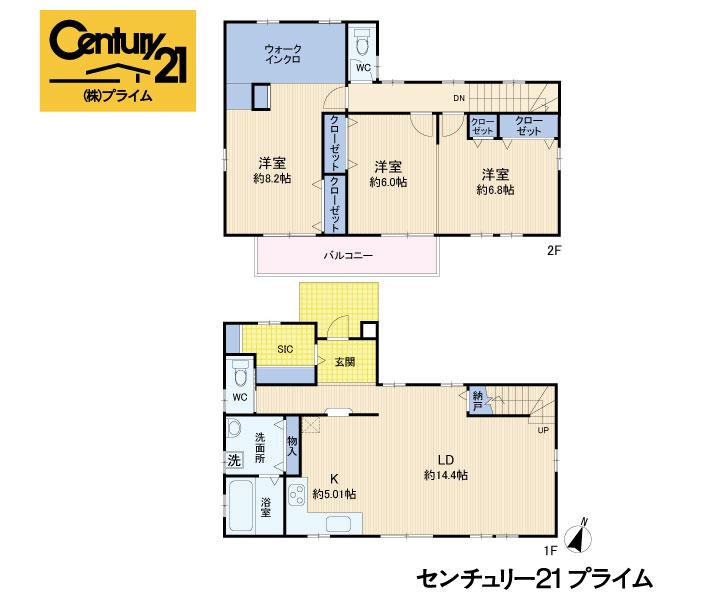 Floor plan. 38,800,000 yen, 3LDK + S (storeroom), Land area 195.71 sq m , Building area 107.02 sq m