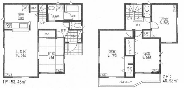 Floor plan. 23.8 million yen, 4LDK, Land area 132.59 sq m , Building area 100.44 sq m living leisurely 16 Pledge!