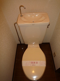 Toilet. You can put after the bidet because outlet.