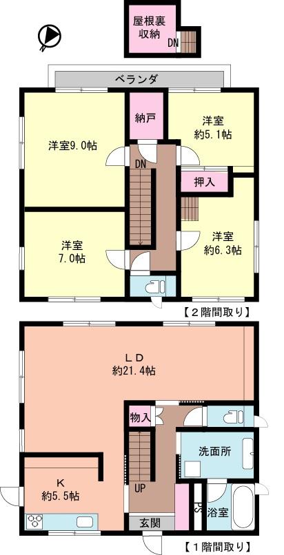 Floor plan. 26,800,000 yen, 4LDK, Land area 197 sq m , Building area 119.24 sq m