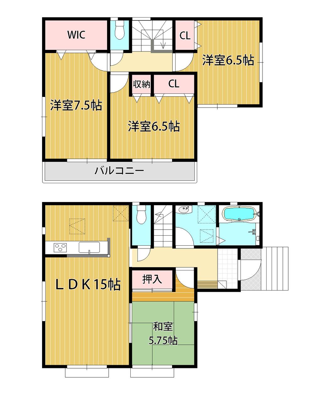 Floor plan. (1 Building), Price 23.8 million yen, 4LDK+S, Land area 165.29 sq m , Building area 99.36 sq m