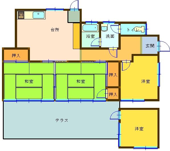 Floor plan. 6.8 million yen, 3DK, Land area 208 sq m , Building area 55.19 sq m