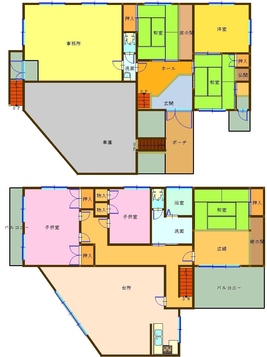 Floor plan. 19,800,000 yen, 6LDK, Land area 329.72 sq m , Building area 198.09 sq m