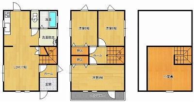 Floor plan. 17.8 million yen, 3LDK, Land area 186.8 sq m , Building area 89.42 sq m