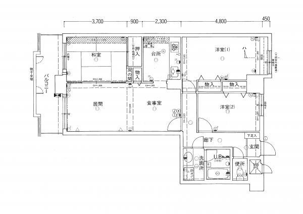 Floor plan. 3LDK, Price 13.5 million yen, Occupied area 81.78 sq m , Balcony area 9.94 sq m