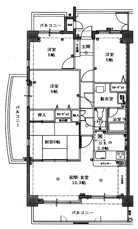 Floor plan. 4LDK, Price 15 million yen, Footprint 79.3 sq m , Balcony area 21.48 sq m