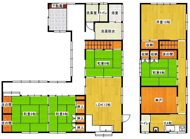 Floor plan. 26 million yen, 5LDK, Land area 284.35 sq m , Building area 177.4 sq m each room with storage