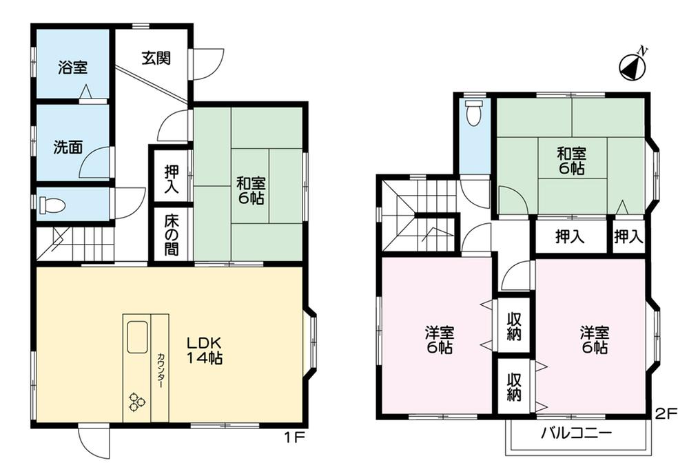 Floor plan. 15.8 million yen, 4LDK, Land area 124.5 sq m , Building area 96.05 sq m