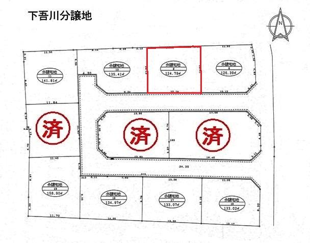 Compartment figure. Land price 8.68 million yen, Land area 124.79 sq m