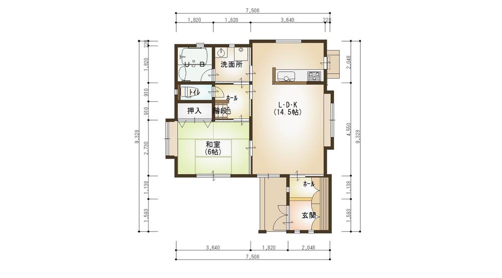 Floor plan. 26.5 million yen, 4LDK + S (storeroom), Land area 146.28 sq m , Building area 114.48 sq m 1 floor