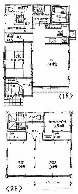 Floor plan. 22,800,000 yen, 3LDK + S (storeroom), Land area 157.85 sq m , Building area 114 sq m