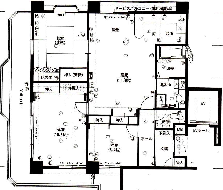 Floor plan. 3LDK, Price 19,800,000 yen, Footprint 100 sq m , Balcony area 25.2 sq m