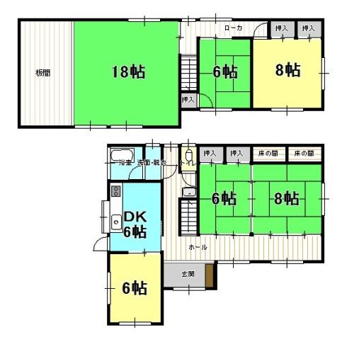 Floor plan. 16.6 million yen, 5K, Land area 275.53 sq m , Building area 166.59 sq m