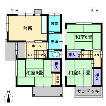 Floor plan. 7.9 million yen, 3DK, Land area 151 sq m , Building area 58.78 sq m kitchen is the floor plan of broad 3DK.