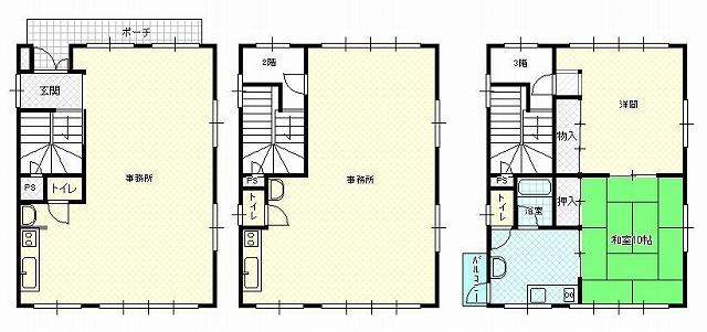 Floor plan. 22 million yen, 2DK, Land area 95 sq m , Building area 177.33 sq m office combination residence