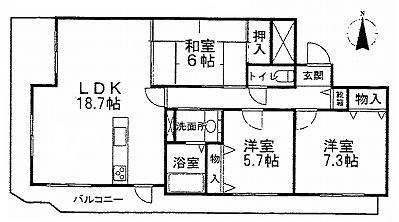 Floor plan. 3LDK, Price 22,800,000 yen, Occupied area 84.37 sq m , Balcony area 31.3 sq m