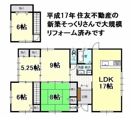 Floor plan. 17.5 million yen, 5LDK, Land area 219.43 sq m , Building area 124.54 sq m