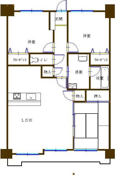 Floor plan. 3LDK, Price 16.8 million yen, Occupied area 75.09 sq m , Balcony area 12.29 sq m