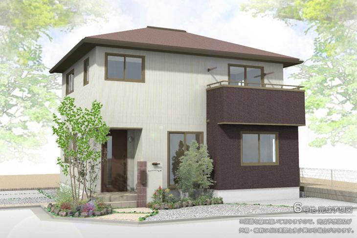 Rendering (appearance).  [No. 6 areas] So we have drawn on the basis of the [Rendering] drawings, Rendering and the outer structure ・ Planting, such as might actually differ slightly from.