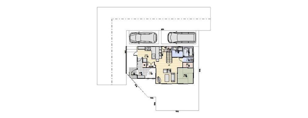 Building plan example (floor plan). Building plan example ( No. 1 point)   Building set price 22,900,000 yen, Building area 1st floor 57.96 sq m