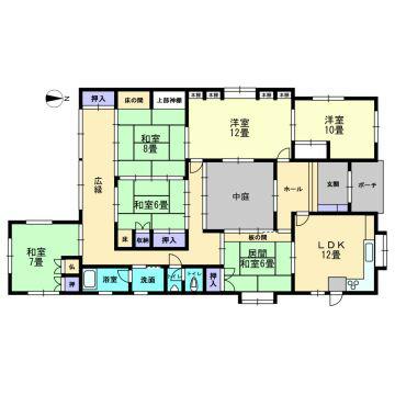 Floor plan. 49 million yen, 6LDK, Land area 680.18 sq m , Building area 174.02 sq m Hiroen and Tsuboniwa is the floor plan of the characteristic 6LDK.