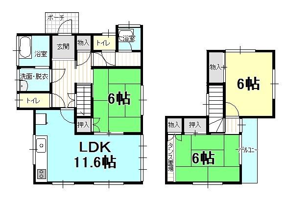 Floor plan. 13,240,000 yen, 3LDK, Land area 165.29 sq m , Building area 112.27 sq m