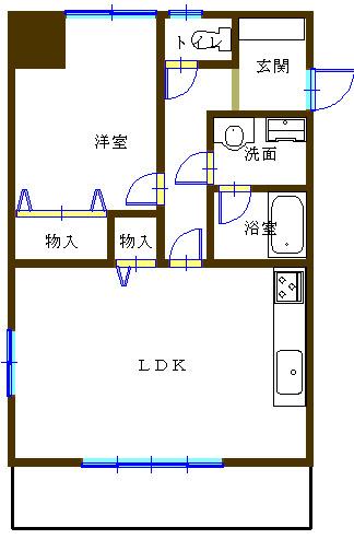 Floor plan. 1LDK, Price 9.2 million yen, Occupied area 43.35 sq m