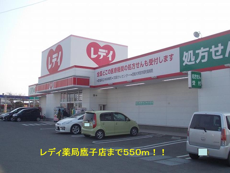 Dorakkusutoa. Lady 550m until the pharmacy (drugstore)