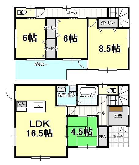 Floor plan. 22,900,000 yen, 4LDK, Land area 159.95 sq m , Building area 104.33 sq m