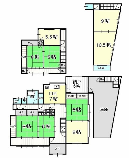 Floor plan. 25,800,000 yen, 7DK+S, Land area 574.62 sq m , Building area 178.51 sq m