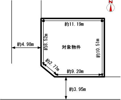 Compartment figure. Land price 11.5 million yen, Is a land area 115.42 sq m type of good southwest corner lot. West road width is located about 4.9m.