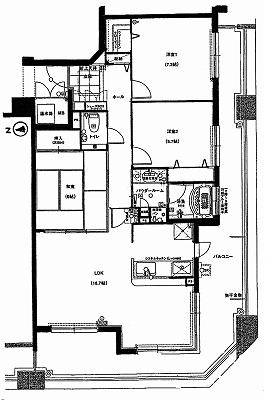 Floor plan. 3LDK, Price 21,800,000 yen, Occupied area 84.37 sq m , Balcony area 31.3 sq m