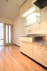 Kitchen. Even space to put the kitchen two-burner gas stove can be installed refrigerator and shelves