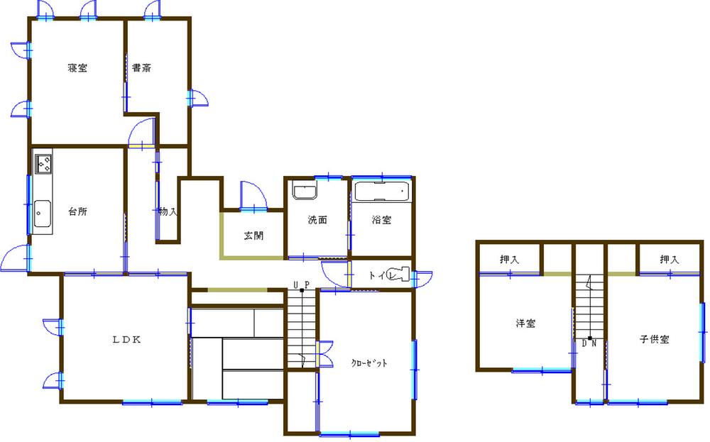 Floor plan. 22,800,000 yen, 5LDK + S (storeroom), Land area 186.81 sq m , Building area 114.68 sq m