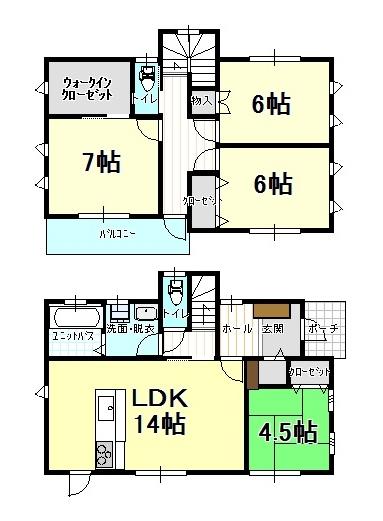 Floor plan. 20.8 million yen, 4LDK+S, Land area 135.83 sq m , Building area 98.95 sq m