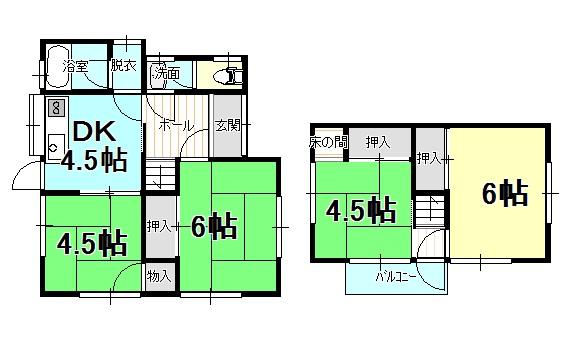 Floor plan. 8 million yen, 4DK, Land area 104.17 sq m , Building area 65.53 sq m