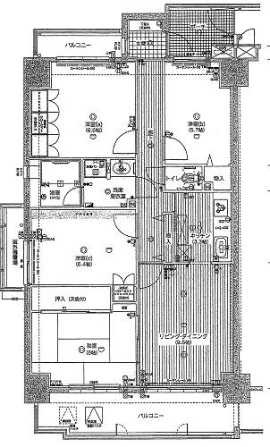 Floor plan. 4LDK, Price 24,800,000 yen, Occupied area 86.72 sq m , Balcony area 14.88 sq m