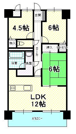 Floor plan. 3LDK, Price 12.5 million yen, Occupied area 70.79 sq m , Balcony area 10.56 sq m
