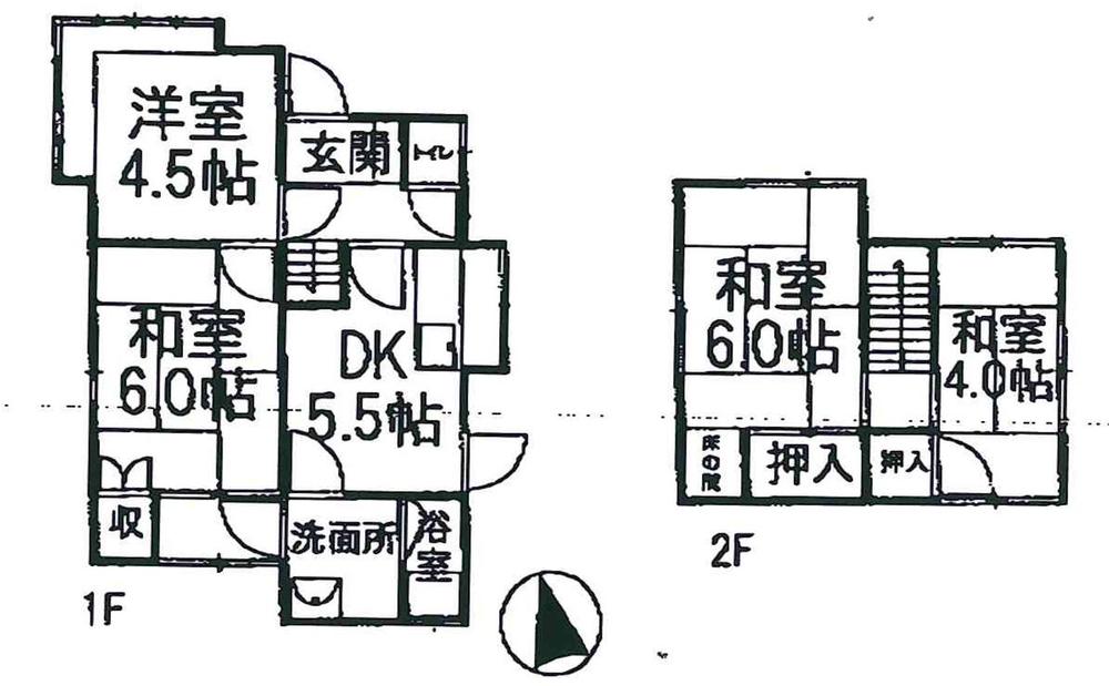 Floor plan. 14.8 million yen, 4DK, Land area 136.75 sq m , Building area 63.88 sq m