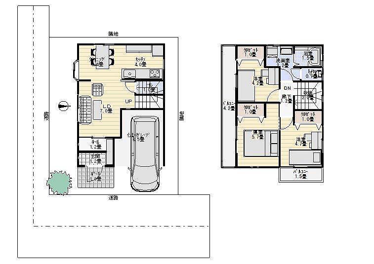 Building plan example (floor plan). Building plan example building price 1332     Ten thousand yen, Building area 82.81   sq m