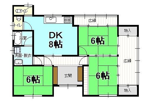 Floor plan. 14.8 million yen, 3DK, Land area 358.89 sq m , Building area 78.51 sq m
