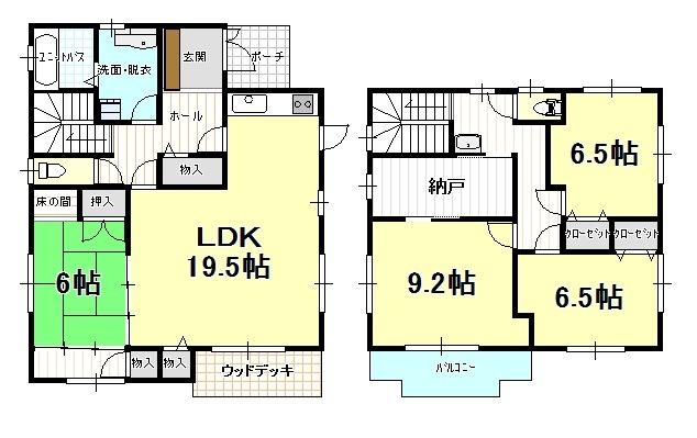 Floor plan. 18 million yen, 4LDK+S, Land area 245.12 sq m , Building area 135.34 sq m