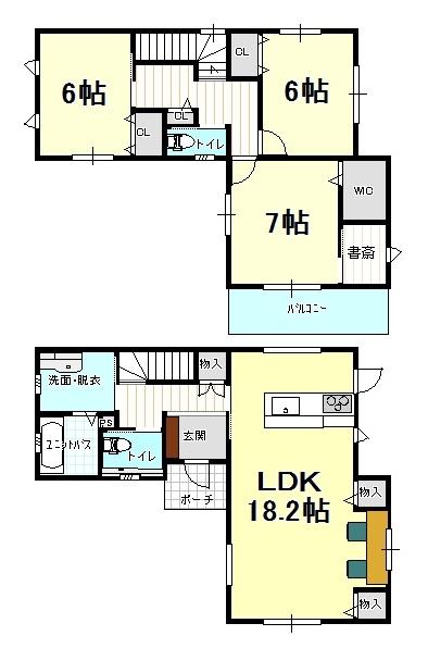 Floor plan. 22,850,000 yen, 3LDK, Land area 126.99 sq m , Building area 100.18 sq m