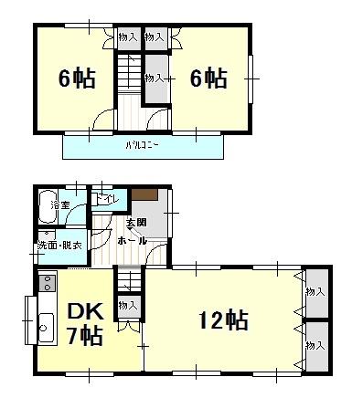Floor plan. 11.9 million yen, 3DK, Land area 139.08 sq m , Building area 75.34 sq m