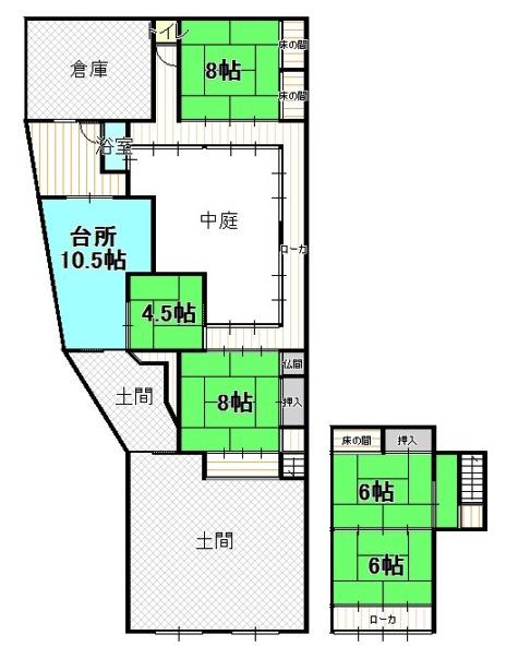 Floor plan. 10 million yen, 5DK, Land area 214.44 sq m , Building area 145.45 sq m
