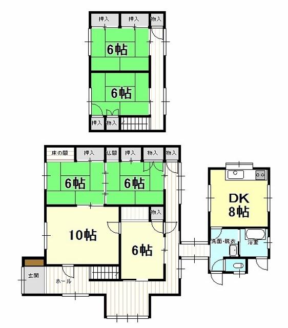 Floor plan. 14 million yen, 6DK, Land area 598.24 sq m , Building area 147.78 sq m
