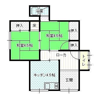 Floor plan. 8 million yen, 2K, Land area 99.17 sq m , Building area 45.13 sq m
