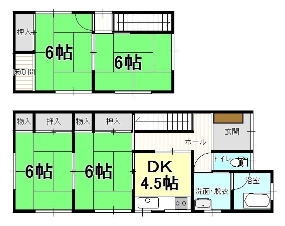 Floor plan. 6.8 million yen, 4DK, Land area 92.14 sq m , Building area 75.05 sq m